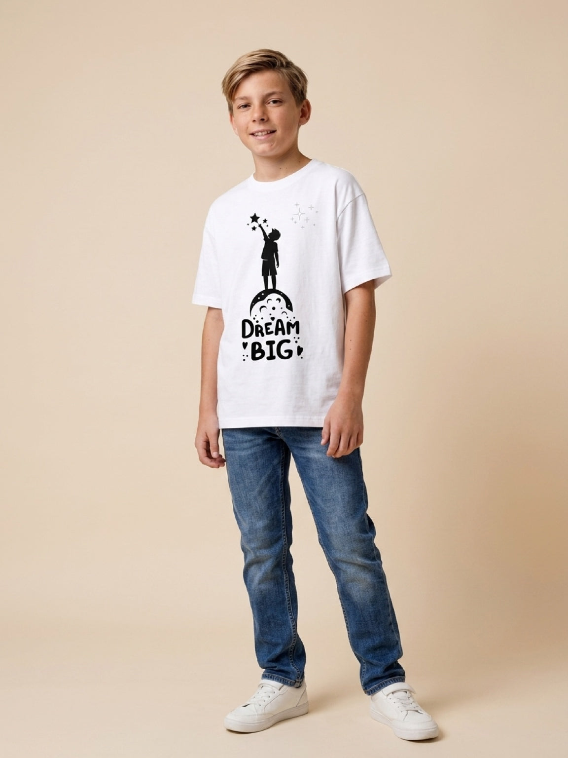 Dream Big Boys Whit t shirt