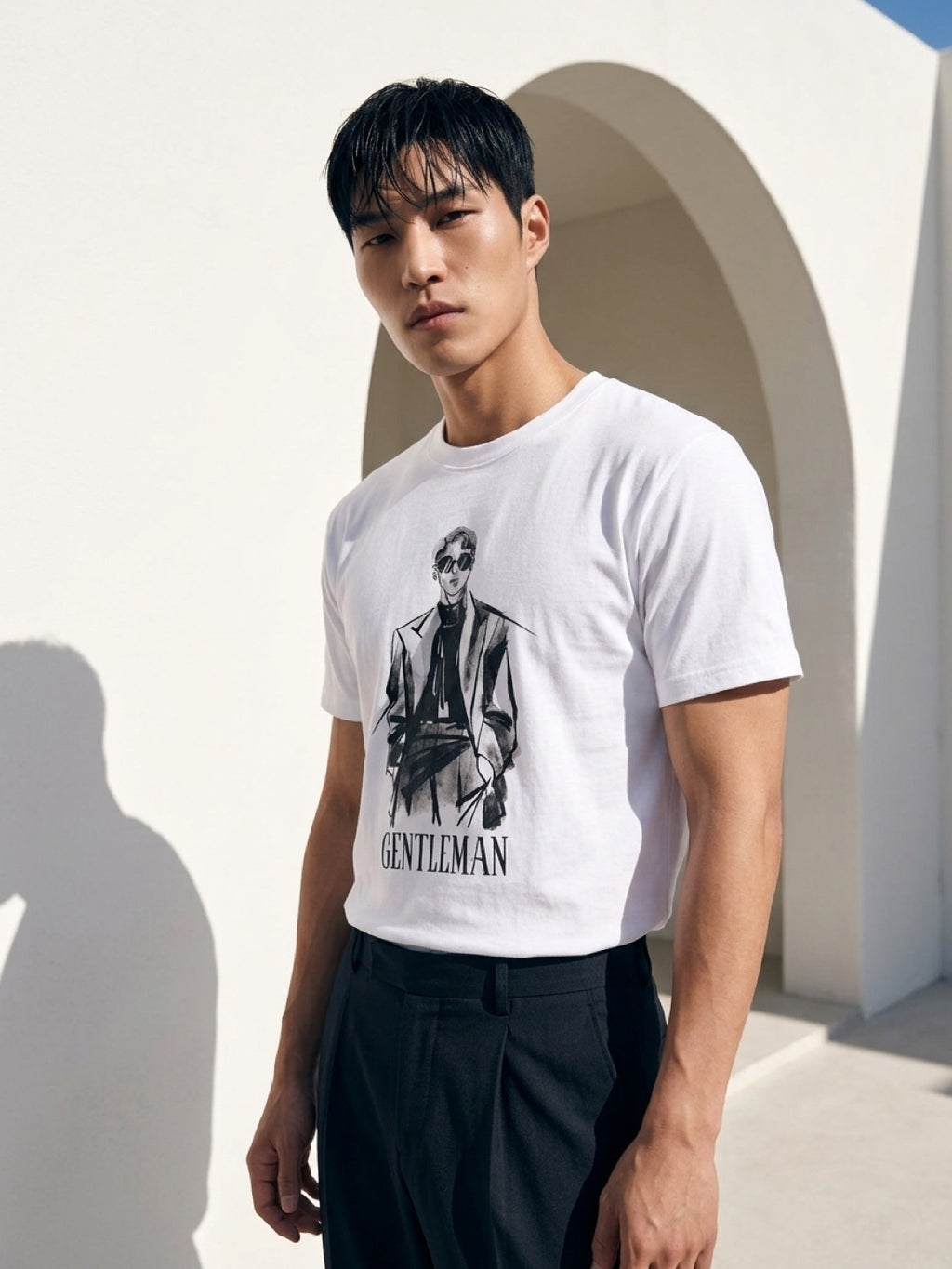Gentleman | Unisex white t shirt
